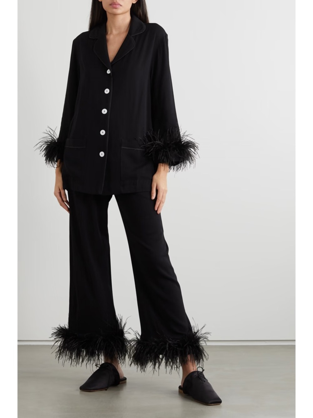 Sleeper black feather PJ set